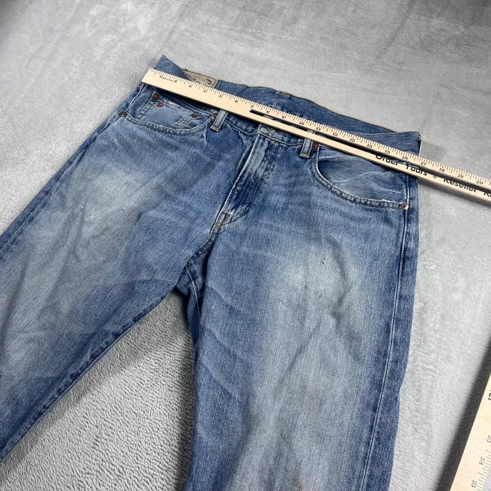 Polo Ralph Lauren Hampton Straight Jeans Mens 32x32 Light Wash Blue Denim RL